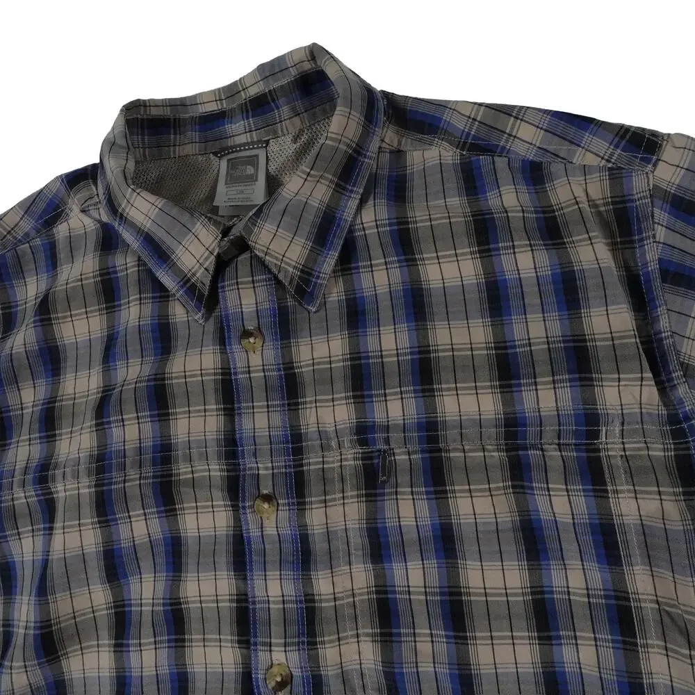 The North Face Hiking Outdoor Plaid Button Up Short Sleeve Shirt Men's Large